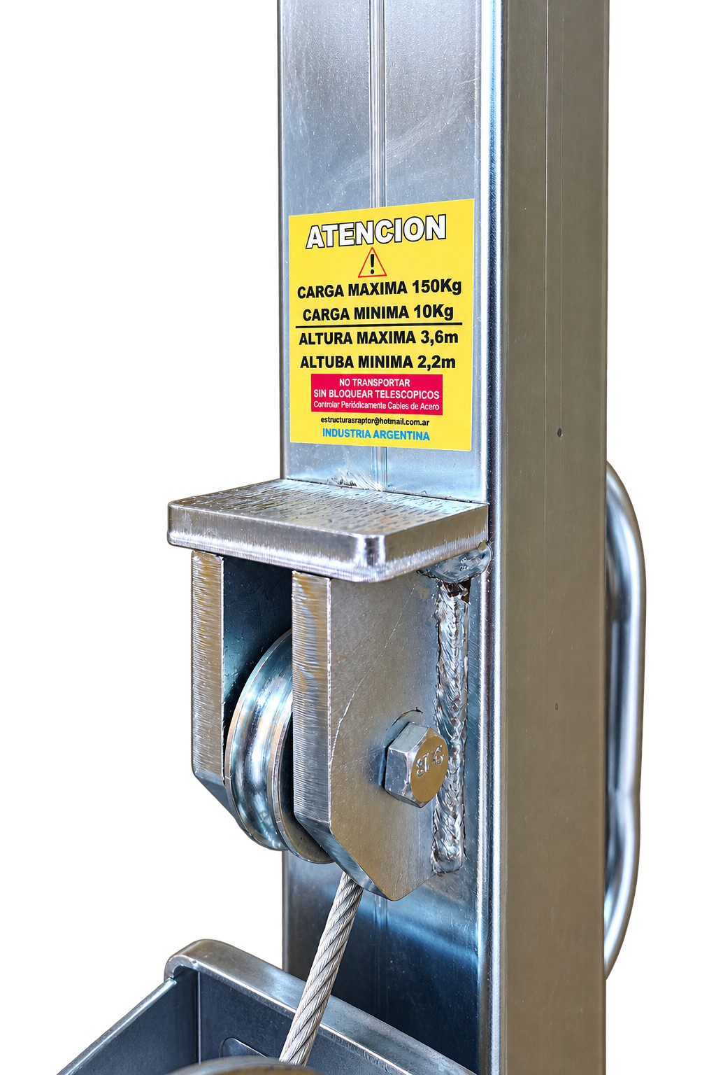 Torre de elevación Modelo 3.6 – Zincado - Torre de elevación Modelo 3.6 – Zincado